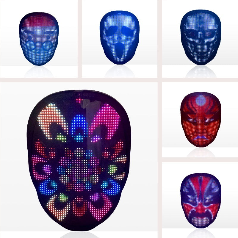 [Trendifer] Advanced Halloween Face Masks Full Color LED Luminous Mask Face Changing Mask Party Bar Props