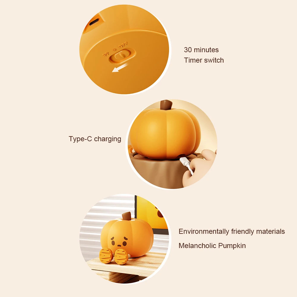 Halloween Little Pumpkin Night Light Silicone USB Rechargable