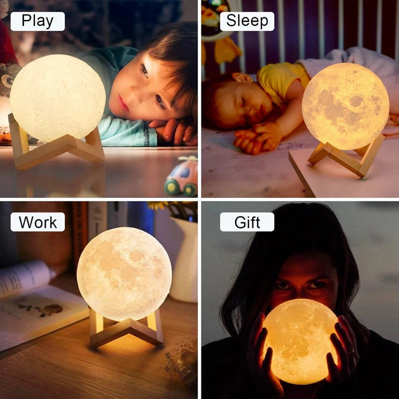 Moon Lamp LED Night Light - Decor Night Lights Kids Gift Moon Lamp