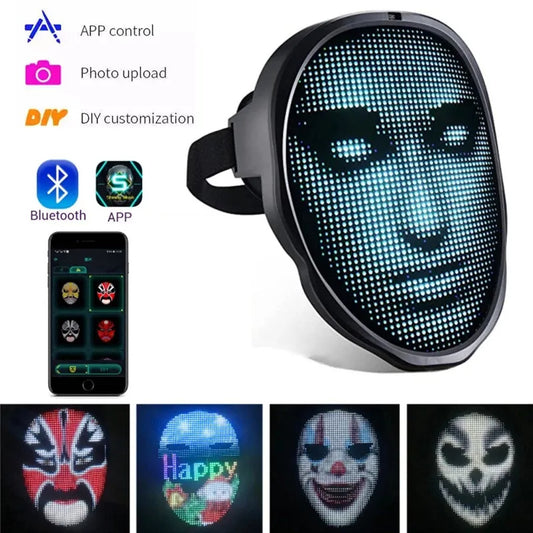 [Trendifer] Advanced Halloween Face Masks Full Color LED Luminous Mask Face Changing Mask Party Bar Props